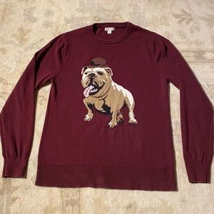 CUTEST Merona Target Bulldog dog pet cotton sweater maroon burgundy red